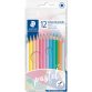 Crayons de couleur pastel, étui carton de 12