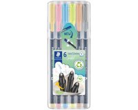 Staedtler fineliner Triplus, étui chevalet de 6 couleurs pastel
