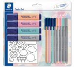Set d'écriture pastel, avec 50 gommettes à colorer