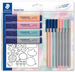 Set d'écriture pastel, avec 50 gommettes à colorer