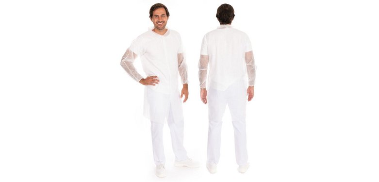 Blouse visiteur Eco Hygobase, blanc