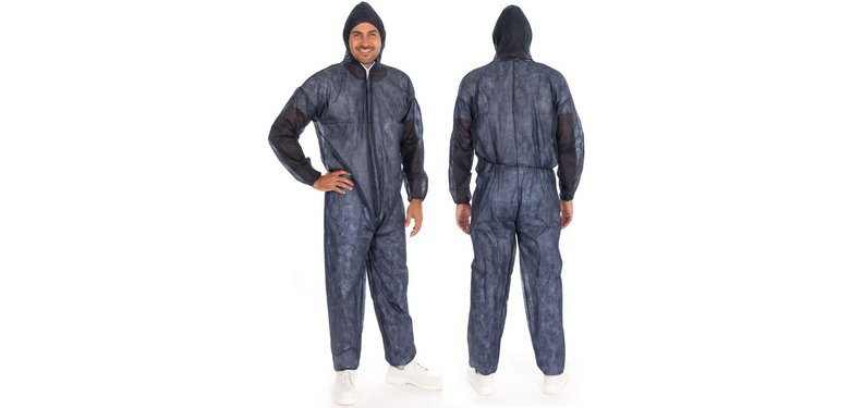 Combinaison avec capuchon en PP Eco Hygobase, bleu