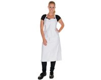 Tablier à bavette, coton, blanc