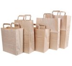 Sac en papier, 220 x 110 x 360 mm, brun