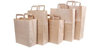 Sac en papier, 220 x 110 x 360 mm, brun