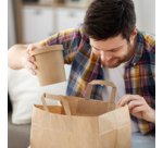 Sac en papier, 220 x 110 x 360 mm, brun