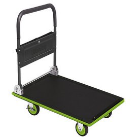 Plateauwagen, staal, max. belasting: 150 kg, zwart/groen