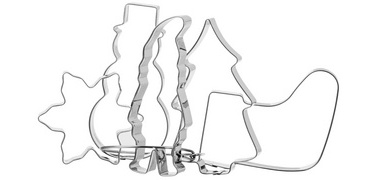 Emporte-pièce Noël, set de 5, acier inoxydable