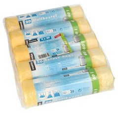 Sac poubelle HDPE à liens coulissants, 60 litres