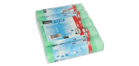 Sac poubelle HDPE à liens coulissants, 30 litres