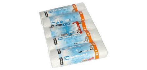 Sac poubelle HDPE à liens coulissants, 20 litres