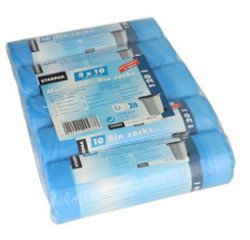 Sac poubelle HDPE à liens coulissants, 120 litres