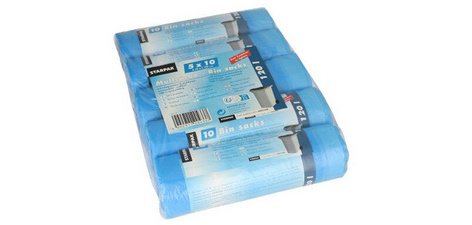 Sac poubelle HDPE à liens coulissants, 120 litres