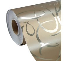 Geschenkpapier premium 80g, rolle 50x0,70m, goldene arabesken - gold