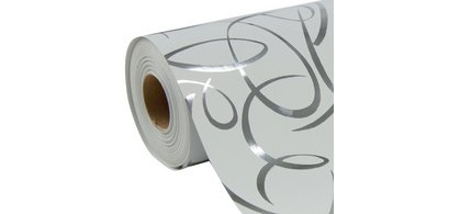 'Arabesque Silver' wrapping paper, in roll