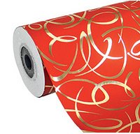 Papier cadeau 'Arabesque rouge', en rouleau
