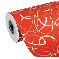 Geschenkpapier Premium 80g, Rolle 50x0,70m, rote Arabesken - Rot