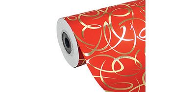Geschenkpapier „Rote Arabeske“, auf Rolle