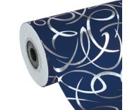 Papier cadeau 'Arabesque bleu', en rouleau
