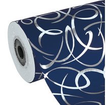 Papier cadeau 'Arabesque bleu', en rouleau