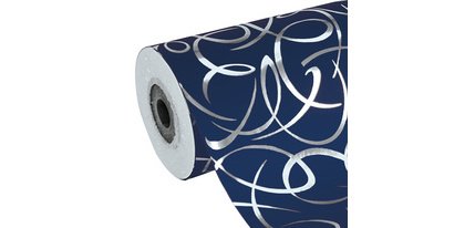Papier cadeau 'Arabesque bleu', en rouleau