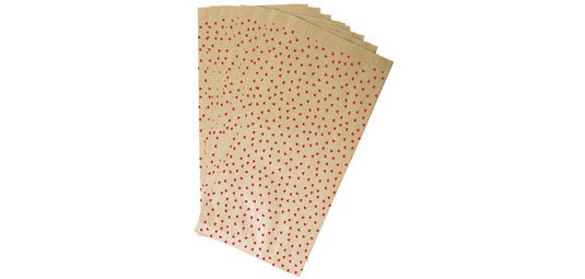 Sachet de 50 pochettes kraft, 12x24+4,5cm vagues - Blanc