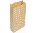 Sachet de 50 pochettes kraft, 16x30+5cm, coeurs - Or