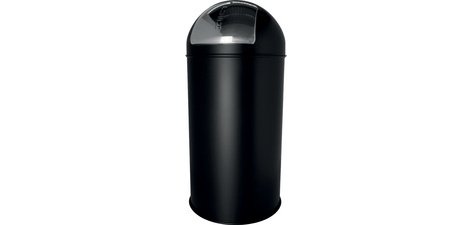 Metal trash can 'the dome', 30 liters, black