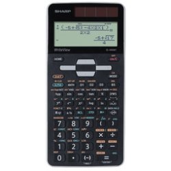 SHARP Calculatrice scolaire EL-W506T-GY, couleur: noir/gris