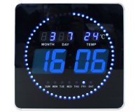 Pendule murale Unilux Flo LED 28x28cm noir