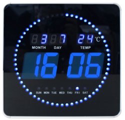 Pendule murale Unilux Flo LED 28x28cm noir