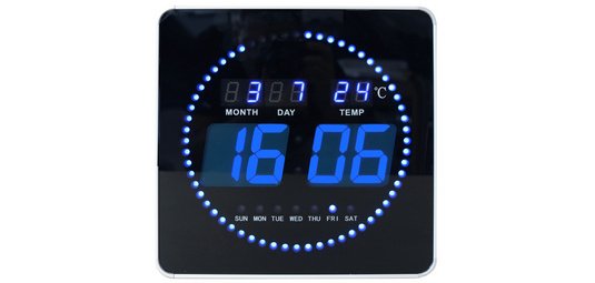 Unilux Flo LED Wall Clock 28x28cm black