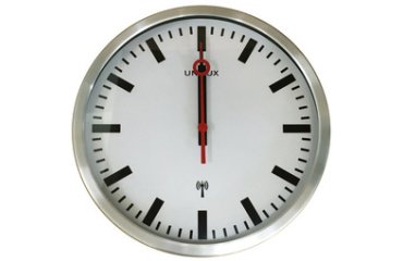 Horloge murale/horloge radio pilotée STATION, argent