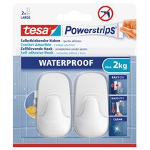 Powerstrips Crochet WATERPROOF Large, plastique, blanc