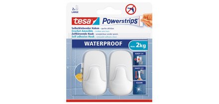 Powerstrips Crochet WATERPROOF Large, plastique, blanc