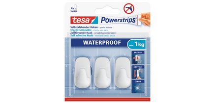 Powerstrips Hook WATERPROOF Small, plastic, white