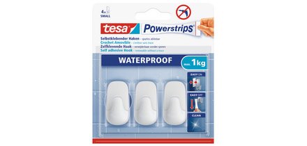 Powerstrips Crochet WATERPROOF Small, plastique, blanc