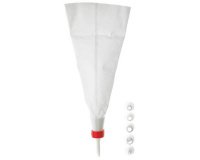 Set de poche à douille, blanc, 5 douilles