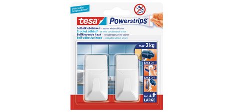 Powerstrip haak, large, rechthoekig, wit