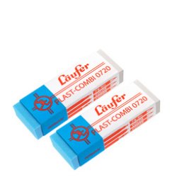 Gomme en plastique PLAST COMBI, carte blister de 2