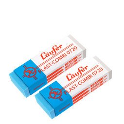 Gomme en plastique PLAST COMBI, carte blister de 2