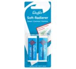 Gomme en plastique PLAST SOFT, carte blister de 2