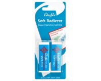 Gomme en plastique PLAST SOFT, carte blister de 2