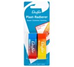 Gomme en plastique PLAST COLOR, carte blister de 2