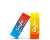 Gomme en plastique PLAST COLOR, carte blister de 2
