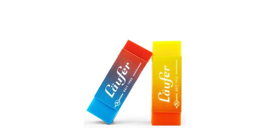 Gomme en plastique PLAST COLOR, carte blister de 2