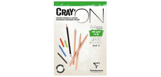 <strong>Zeichenpapierblock 'CRAY'ON', A4, 120 g/m²</strong>