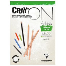 Bloc papier dessin 'CRAY'ON', A4, 120 g/m2