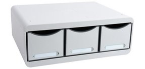 TOOLBOX mit 3 Schubladen, 270x355x135mm - Lichtgrau