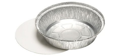 Coupelle en aluminium rond, avec couvercle, 1.000 ml